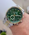 Kadranı Yeşil Kordonu Gold Gümüş Renk 43 Mm 5 ATM Erkek Kol Saati