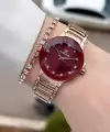 Kadranı Bordo Kodronu Rose Renk 30 Mm Kadın Kol Saati ve Hediye Bileklik