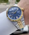 Kadranı Lacivert Kordonu Gold Gümüş Renk 41 Mm Erkek Kol Saati
