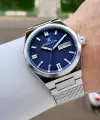 Kadranı Lacivert Gümüş Renk Takvimli Erkek Kol Saati