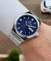Kadranı Lacivert Gümüş Renk Takvimli Erkek Kol Saati