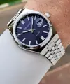 Kadranı Lacivert Kordonu Gümüş Renk 40 Mm Erkek Kol Saati