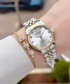 Gold Gümüş Renk Kadın Kol Saati ve Bileklik