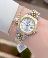 Gold Gümüş Renk 28 mm Kadın Kol Saati ve Bileklik