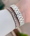 Gümüş Renk 26 Mm Kadın Kol Saati ve Bileklik