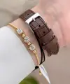 Kahverengi Renk Kadın Kol Saati Ve Bileklik