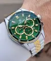 Kadranı Yeşil Kordonu Gold Renk Göstergeleri Aktif Erkek Kol Saati