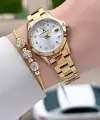 Gold Renk 28 mm Kadın Kol Saati ve Bileklik