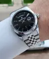 Kadranı Siyah Kordonu Gümüş Renk 42 Mm Erkek Kol Saati