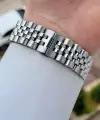 Kadranı Siyah Kordonu Gümüş Renk 42 Mm Erkek Kol Saati