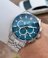 Kadranı Mavi Kordonu Gümüş Renk 44,5 Mm Erkek Kol Saati