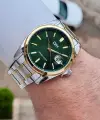 Kadranı Yeşil Kordonu Gold Gümüş Renk 42 Mm Erkek Kol Saati