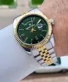 Kadranı Yeşil Kordonu Gold Gümüş Renk 42 Mm Erkek Kol Saati