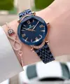 Kasası Rose Kordonu Lacivert Renk 30 Mm Kadın Kol Saati ve Bileklik
