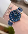 Kasası Rose Kordonu Lacivert Renk 30 Mm Kadın Kol Saati ve Bileklik