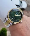 Kadranı Yeşil Kordonu Gold Gümüş Renk 42 Mm Erkek Kol Saati