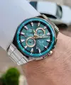 Kadranı Turkuaz Kordonu Gümüş Renk 43,5 Mm Erkek Kol Saati