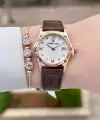 Kasası Rose Kordonu Siyah Renk 29 Mm Kadın Kol Saati ve Bileklik