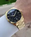 Kadranı Siyah Kordonu Gold Renk 42 Mm Erkek Kol Saati