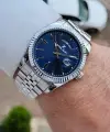Kadranı Lacivert Kordonu Gümüş Renk 42 Mm Erkek Kol Saati