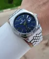 Kadranı Lacivert Kordonu Gümüş Renk 42 Mm Erkek Kol Saati