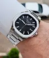 Kadranı Siyah Kordonu Gümüş Renk 40 Mm Erkek Kol Saati
