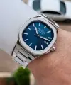Kadranı Mavi Kordonu Gümüş Renk 40 Mm Erkek Kol Saati