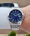Kadranı Lacivert Kordonu Gümüş Renk Takvimli 42 Mm Erkek Kol Saati