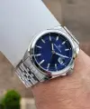 Kadranı Lacivert Kordonu Gümüş Renk Takvimli 42 Mm Erkek Kol Saati