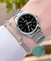 Casio CSISTE18 Kadranı Siyah Kordonu Gümüş Renk Hediye Paketli Kadın Kol Saati
