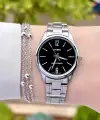 Casio CSISTE18 Kadranı Siyah Kordonu Gümüş Renk Hediye Paketli Kadın Kol Saati