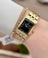 Kadranı Siyah Kordonu Gold Renk 22 mm Kadın Kol Saati