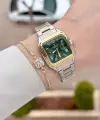 Kadranı Yeşil Kordonu Gold Gümüş Renk 28,5 Mm İç Göstergeleri Aktif Kadın Kol Saati