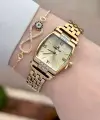 Kadranı Sarı Kordonu Gold Renk 24 mm Hediye Paketli Kadın Kol Saati