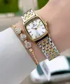 Gold Gümüş Renk 22 mm Hediye Paketli Kadın Kol Saati