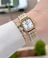 Gold Gümüş Renk 22 mm Hediye Paketli Kadın Kol Saati