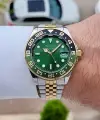 Kadranı Yeşil Kordonu Gold Gümüş Renk 40 Mm Erkek Kol Saati