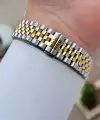 Kadranı Yeşil Kordonu Gold Gümüş Renk 40 Mm Erkek Kol Saati