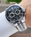 Gümüş Siyah Renk 44 Mm İç Göstergeleri Aktif Erkek Kol Saati