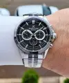 Gümüş Siyah Renk 44 Mm İç Göstergeleri Aktif Erkek Kol Saati
