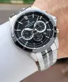 Gümüş Siyah Renk 44 Mm İç Göstergeleri Aktif Erkek Kol Saati