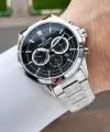 Kadranı Siyah Kordonu Gümüş Renk 44 Mm Hediye Paketli İç Göstergeleri Aktif Erkek Kol Saati