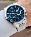 Kadranı Mavi Kordonu Gümüş Renk 44 Mm Hediye Paketli İç Göstergeleri Aktif Erkek Kol Saati