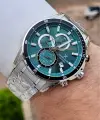 Kadranı Yeşil Kordonu Gümüş Renk 44 Mm İç Göstergeleri Aktif Erkek Kol Saati