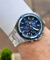 Kadranı Siyah Kordonu Gümüş Renk 44 Mm Hediye Paketli İç Göstergeleri Aktif Erkek Kol Saati