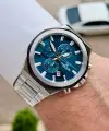 Kadranı Yeşil Kordonu Gümüş Renk 44 Mm İç Göstergeleri Aktif Erkek Kol Saati