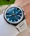 Kadranı Yeşil Kordonu Gümüş Renk 44 Mm İç Göstergeleri Aktif Erkek Kol Saati