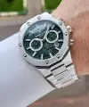 Kadranı Yeşil Kordonu Gümüş Renk 43 Mm Hediye Paketli İç Göstergeleri Aktif Erkek Kol Saati