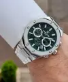 Kadranı Yeşil Kordonu Gümüş Renk 43 Mm Hediye Paketli İç Göstergeleri Aktif Erkek Kol Saati