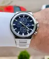 Kadranı Mavi Kordonu Gümüş Renk 44 Mm Hediye Paketli İç Göstergeleri Aktif Erkek Kol Saati